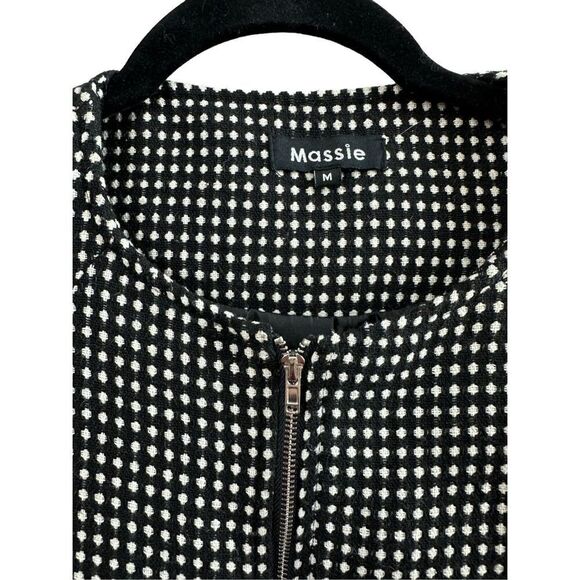 Massie Polka Dot Zip Up Lined Poncho Cloak Cape Size Medium - Picture 8 of 12